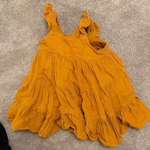 GAP Kids Dress in Mustard Yellow with matching bloomer and headband